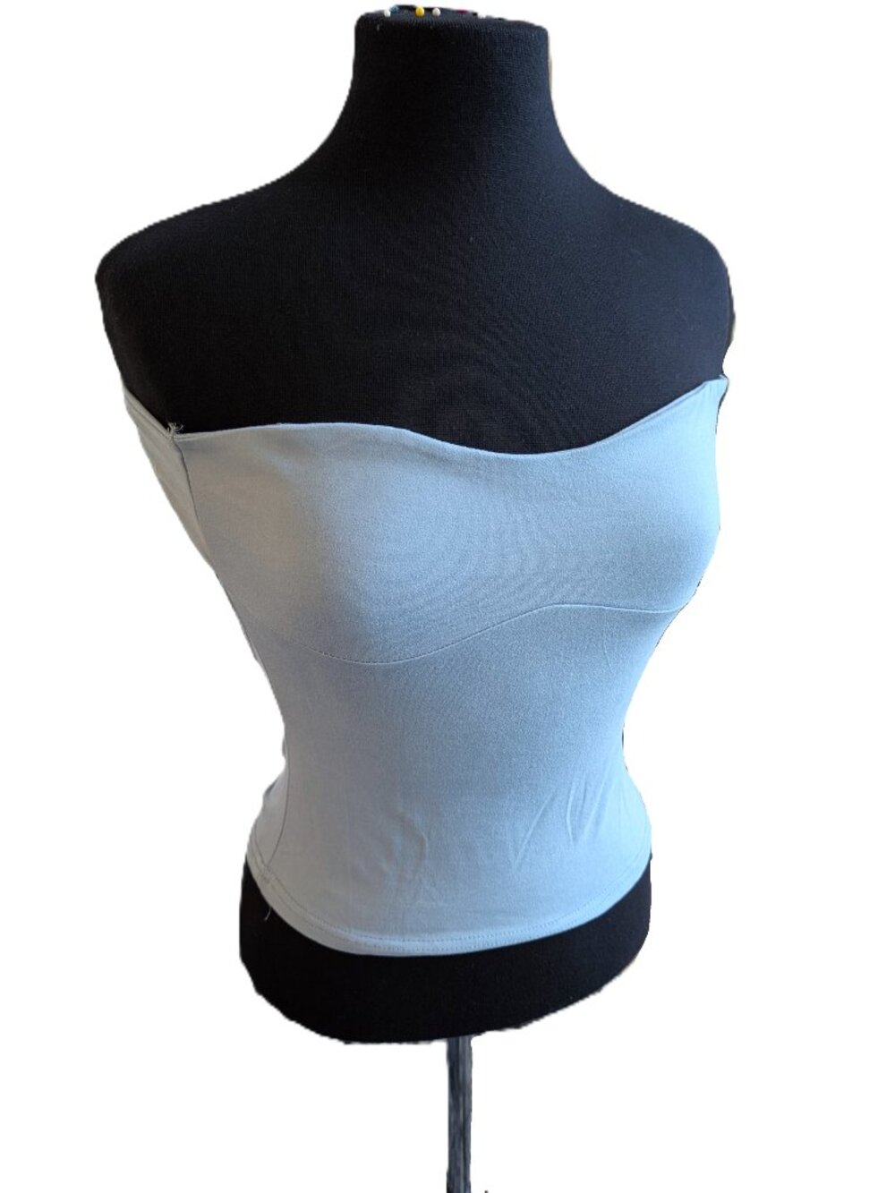 Baby Blue Sweetheart Strapless Corset Tube Top | Size Small